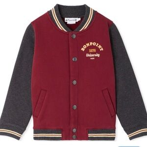 Bonpoint Maroon and Charcoal Jacket